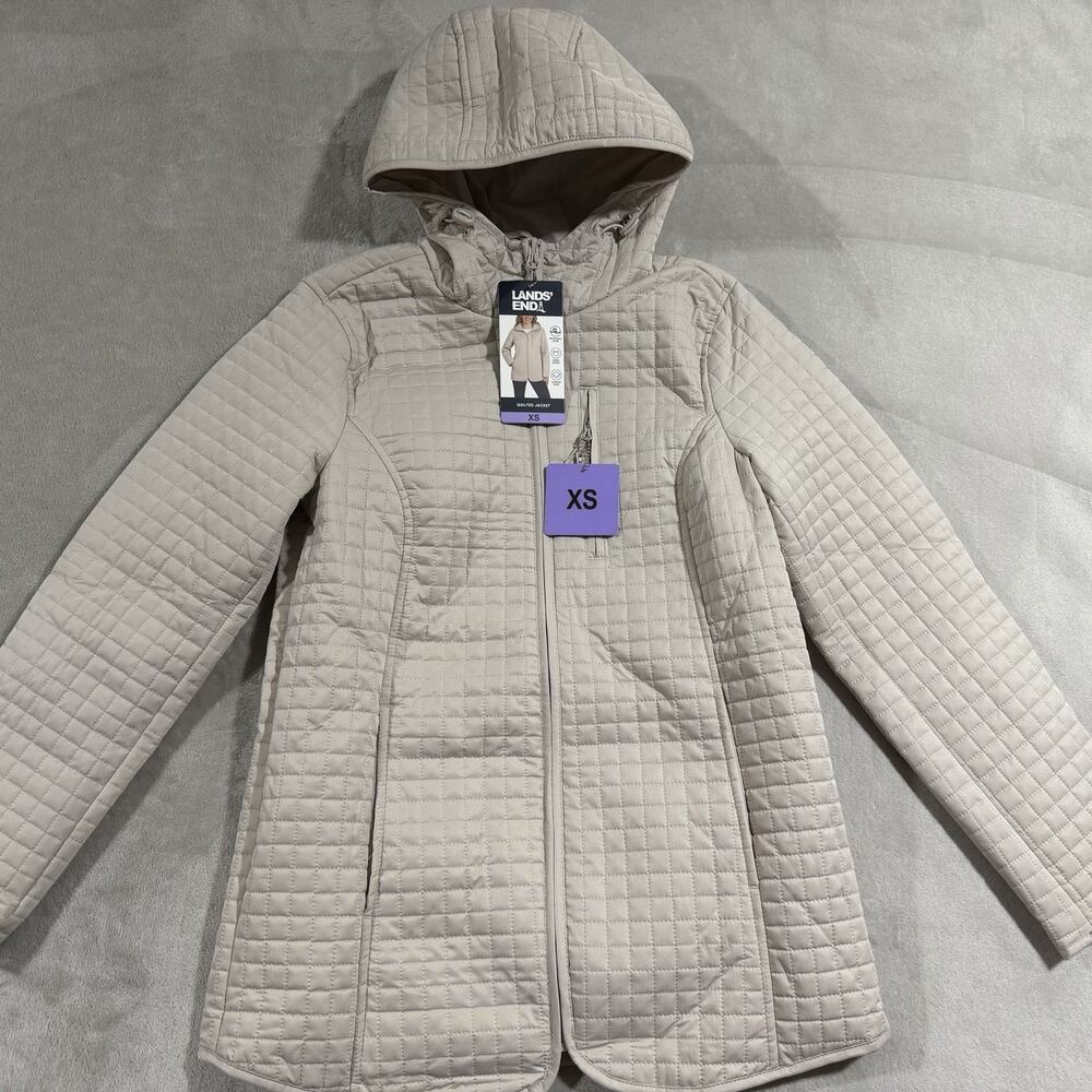 Lands' End Quilted Jacket Women’s XS Full-Zip Pockets Lightweight New